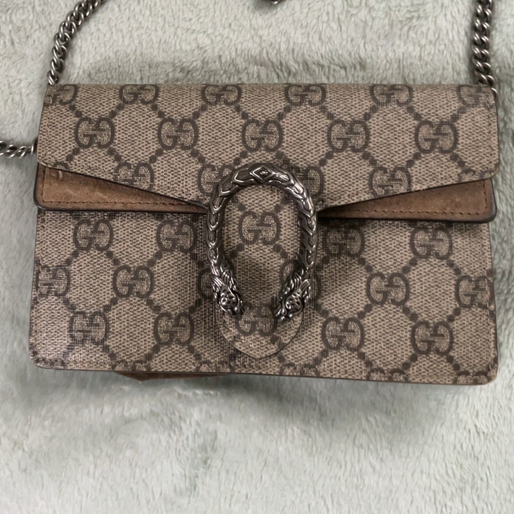 Gucci Dionysus Monogram GG Supreme Super Mini Canvas Beige crossbody